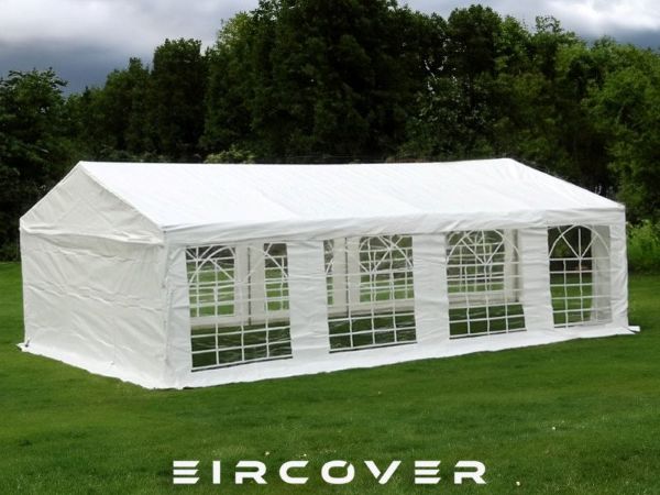 Standard Marquee 4m x 8m PE Cover - White / ground bars