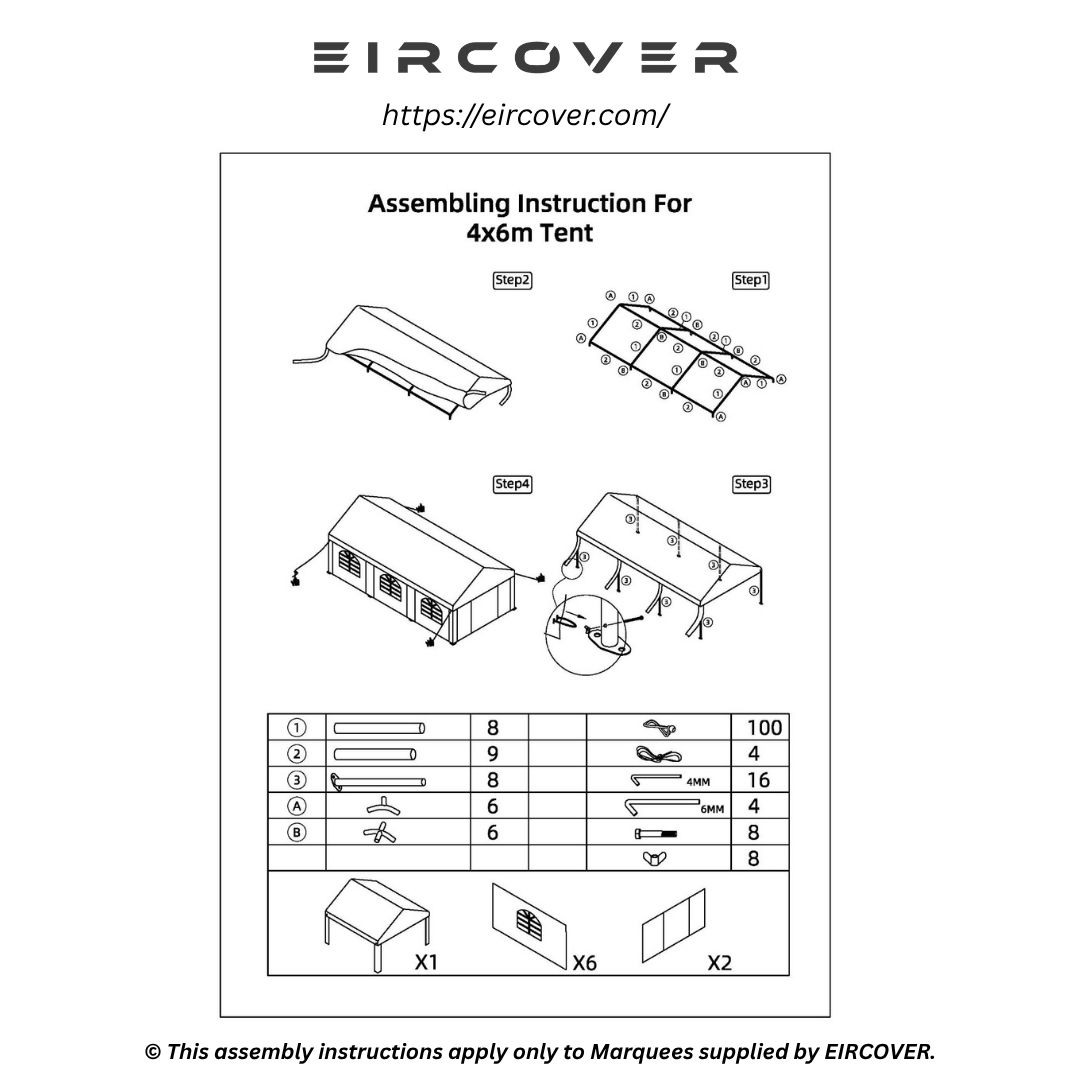 Premium Marquee 4m x 6m PVC Cover - White / ground bars - Image 11