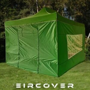 Gazebos 3m x 4.5m Aluminium Hexagonal Green