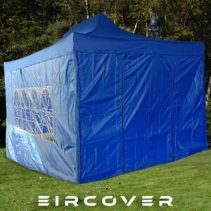 Gazebos 3m x 6m Aluminium Hexagonal Blue