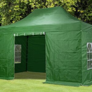 Pop Up Gazebo Steel Hex 40mm 3m x 4.5m Green