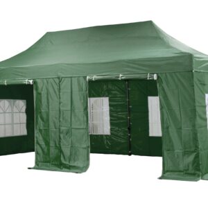 Pop Up Gazebo Iron Hex 40mm 3m x 6m Green